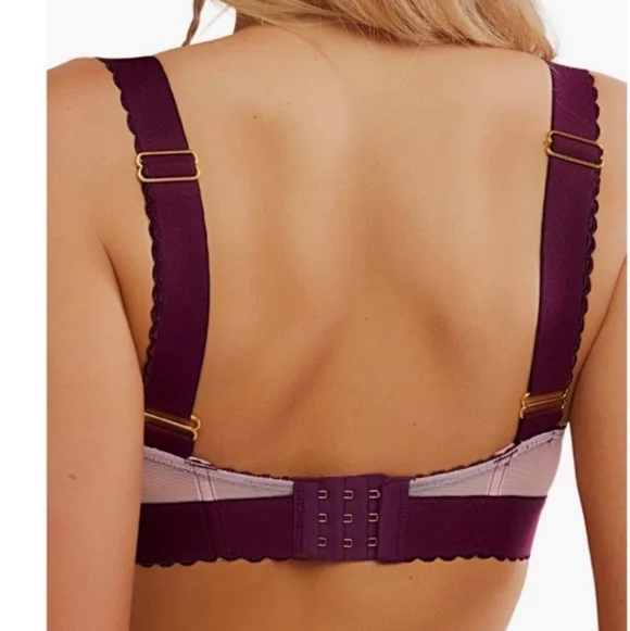 Free People Viva La Balconette Longline Bra XL Polka Dot Pink - Picture 2 of 7